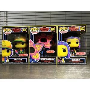 Funko Pop Stranger Things BLACKLIGHT BUNDLE Dustin Eleven Demogorgon Target